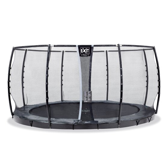EXIT Supreme groundlevel trampoline ø427cm met veiligheidsnet - grijs