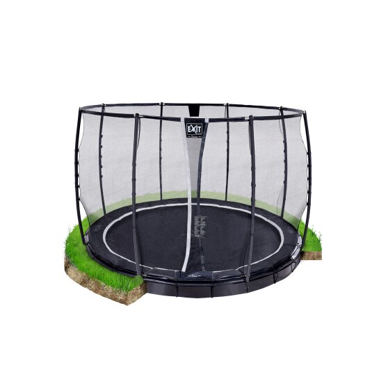 EXIT Supreme groundlevel trampoline ø305cm met veiligheidsnet - zwart