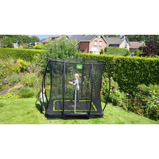 EXIT Silhouette inground trampoline 153x214cm met veiligheidsnet - zwart