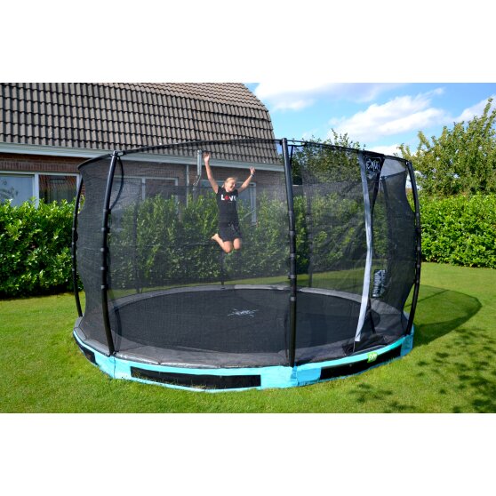 EXIT Elegant Premium inground trampoline ø366cm met Deluxe veiligheidsnet - blauw