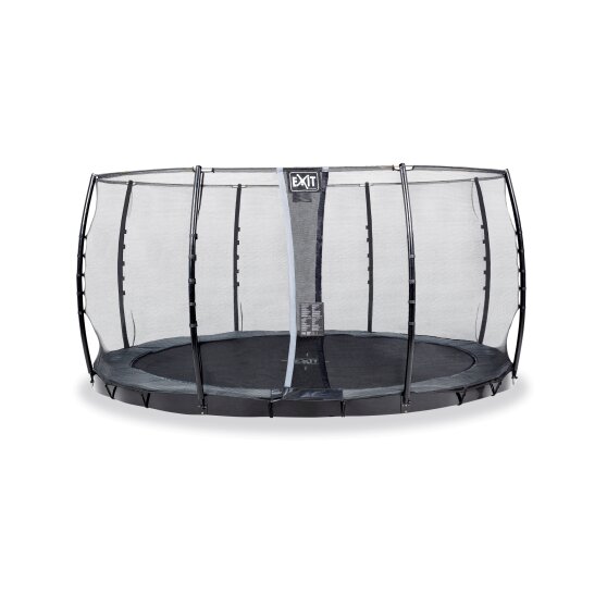 EXIT InTerra groundlevel trampoline ø366cm met veiligheidsnet - grijs