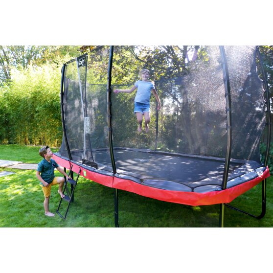 EXIT Elegant trampoline 214x366cm met Economy veiligheidsnet - paars