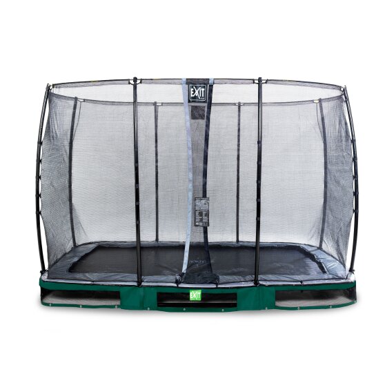 EXIT Elegant inground trampoline 214x366cm met Economy veiligheidsnet - groen