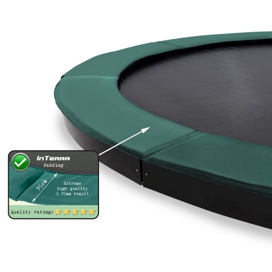 EXIT InTerra groundlevel trampoline ø305cm met veiligheidsnet - groen