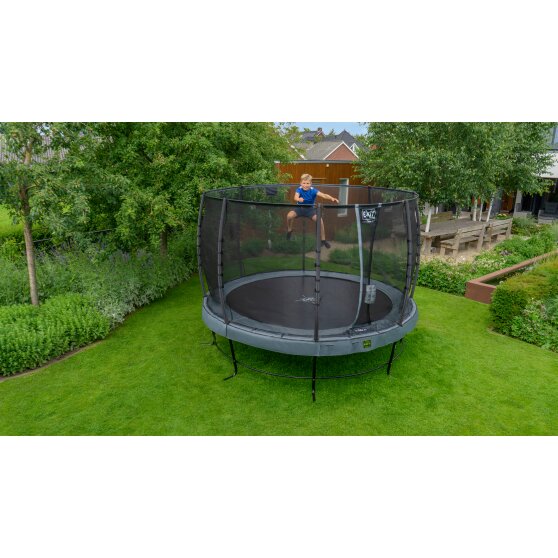 EXIT Elegant trampoline ø427cm met Economy veiligheidsnet - grijs