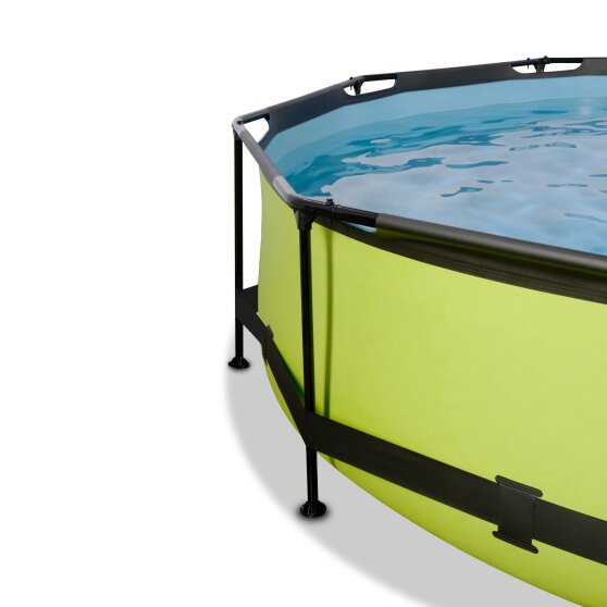 EXIT Lime zwembad ø300x76cm met filterpomp en overkapping - groen