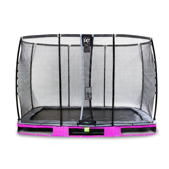 EXIT Elegant Premium inground trampoline 214x366cm met Deluxe veiligheidsnet - paars