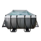 EXIT Black Leather zwembad 400x200x122cm met filterpomp - zwart