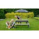 EXIT Aksent zand-, water- en picknicktafel (2 bankjes) met parasol en tuingereedschap