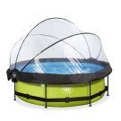 EXIT Lime zwembad ø300x76cm met filterpomp en overkapping en schaduwdoek - groen