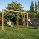 EXIT Linea Massiv 140 duo schommel met rek & glijbaan