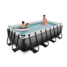EXIT Black Leather zwembad 400x200x100cm met zandfilterpomp - zwart
