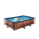 EXIT Wood zwembad 300x200x65cm met filterpomp - bruin
