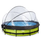 EXIT Lime zwembad &oslash;360x76cm met filterpomp en overkapping en schaduwdoek  - groen