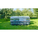 EXIT Wood zwembad 540x250x122cm met zandfilterpomp en overkapping - bruin