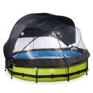 EXIT Lime zwembad &oslash;360x76cm met filterpomp en overkapping en schaduwdoek  - groen