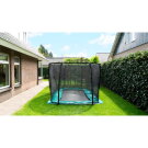 EXIT Supreme groundlevel trampoline 244x427cm met veiligheidsnet - zwart