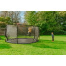 EXIT Dynamic groundlevel trampoline ø427cm met veiligheidsnet - zwart