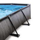 EXIT Black Wood zwembad 300x200x65cm met filterpomp en schaduwdoek - zwart