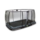 EXIT Elegant Premium inground trampoline 244x427cm met Deluxe veiligheidsnet - zwart
