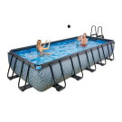 EXIT Stone zwembad 540x250x100cm met filterpomp - grijs
