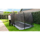 EXIT InTerra groundlevel trampoline 244x427cm met veiligheidsnet - grijs