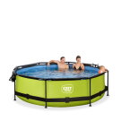 EXIT Lime zwembad &oslash;300x76cm met filterpomp en overkapping - groen