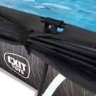 EXIT Black Wood zwembad 300x200x65cm met filterpomp en schaduwdoek - zwart