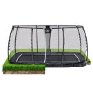 EXIT Supreme groundlevel trampoline 244x427cm met veiligheidsnet - zwart