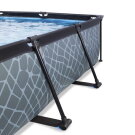 EXIT Stone zwembad 300x200x65cm met filterpomp en overkapping - grijs