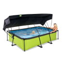 EXIT Lime zwembad 300x200x65cm met filterpomp en schaduwdoek - groen