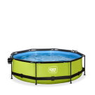 EXIT Lime zwembad ø300x76cm met filterpomp en overkapping en schaduwdoek - groen