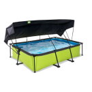 EXIT Lime zwembad 300x200x65cm met filterpomp en schaduwdoek - groen