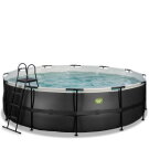 EXIT Black Leather zwembad ø488x122cm met zandfilterpomp - zwart
