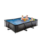 EXIT Black Wood zwembad 300x200x65cm met filterpomp - zwart