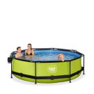 EXIT Lime zwembad ø300x76cm met filterpomp en overkapping en schaduwdoek - groen