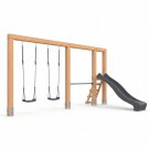 EXIT Linea Massiv 140 duo schommel met rek & glijbaan