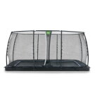 EXIT Dynamic groundlevel trampoline 275x458cm met veiligheidsnet - zwart