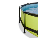 EXIT Lime zwembad ø244x76cm met filterpomp en schaduwdoek - groen