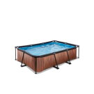 EXIT Wood zwembad 220x150x65cm met filterpomp - bruin