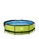 EXIT Lime zwembad &oslash;300x76cm met filterpomp en schaduwdoek - groen