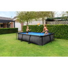 EXIT Black Wood zwembad 300x200x65cm met filterpomp - zwart