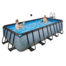 EXIT Stone zwembad 540x250x122cm met zandfilterpomp - grijs