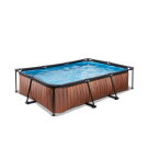 EXIT Wood zwembad 300x200x65cm met filterpomp - bruin