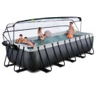 EXIT Black Leather Zwembad 540x250cm met Filterpomp & Overkapping