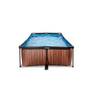 EXIT Wood zwembad 220x150x65cm met filterpomp - bruin