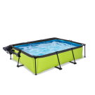 EXIT Lime zwembad 300x200x65cm met filterpomp en overkapping en schaduwdoek - groen