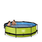 EXIT Lime zwembad ø300x76cm met filterpomp en schaduwdoek - groen