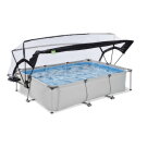 EXIT Soft Grey zwembad 300x200x65cm met filterpomp en overkapping - grijs