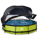 EXIT Lime zwembad &oslash;360x76cm met filterpomp en overkapping en schaduwdoek  - groen